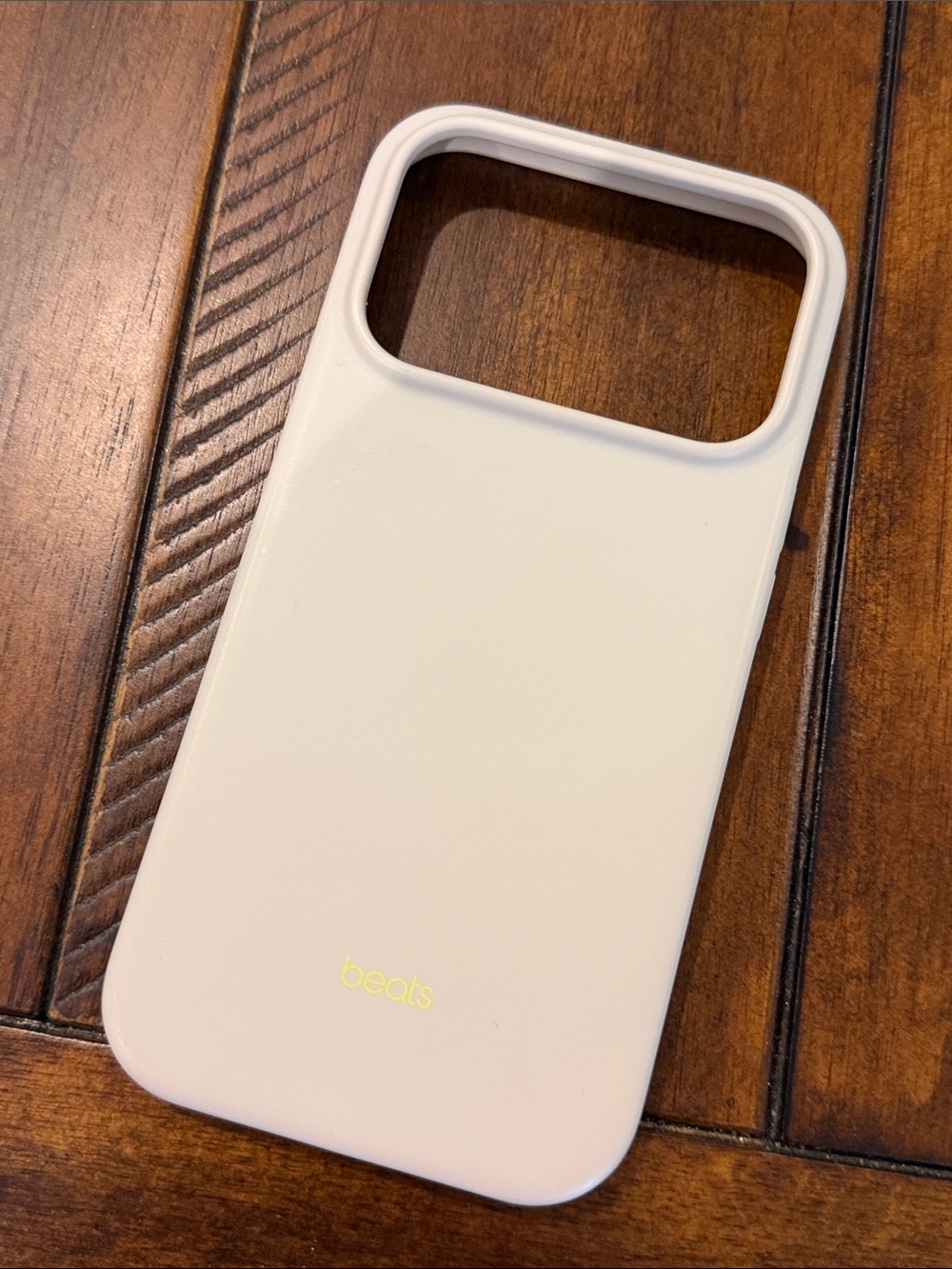 iPhone 17 pro Beats by Dre Soft-Touch White iPhone Case with Subtle Gold Logo